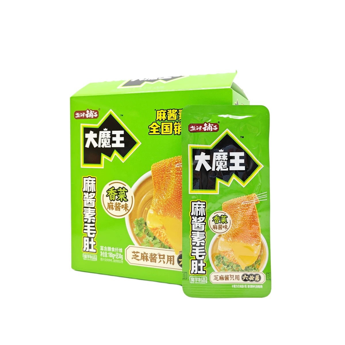 盐津铺子大魔王魔芋素毛肚香菜麻酱味70g - 123零食铺
